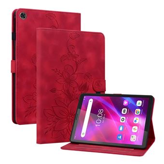 Capa ZURSANA para Lenovo Tab M7 3rd Gen | Couro PU | Lírio Vermelho - 1