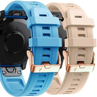 Pack Antiimpacto 2x bracelete Silicone fecho metal para Garmin Fenix 8 47mm amoled | Azul e Damasco - 1