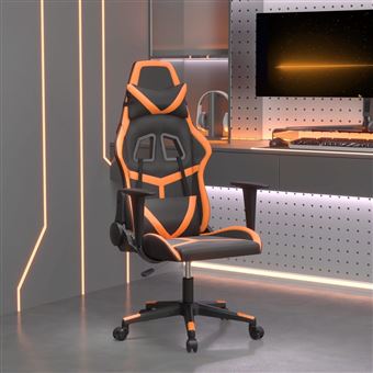 Cadeira de gaming vidaXL | couro artificial preto e laranja - 1