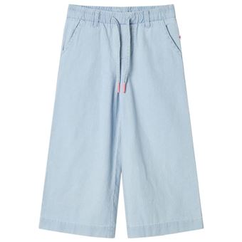 Calças de Criança vidaXL | azul-ganga suave | 7 - 8 Anos - 1