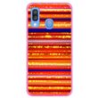 Capa Hapdey para Samsung Galaxy A40 2019 Design Fundo Colorido com Linhas em Silicone Flexível e TPU Cor-de-Rosa