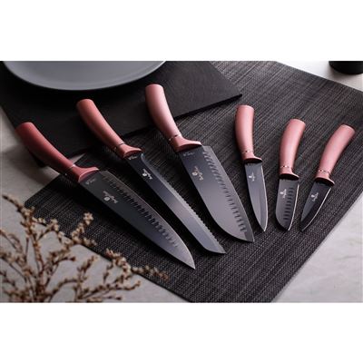 Conjunto de 6 Facas de Cozinha Profissionais, Aço Inoxidável, Faca de  Cozinheiro Santoku Berlinger Haus Carbon Pro, Preto / cinza - Berlinger  Haus