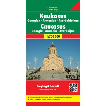 Mapa de Estrada Cáucaso-Geórgia-Arménia-Azerbaijão 1:700.000 - 1