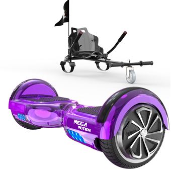 Hoverboard Mega Motion com Auto-equilíbrio LED Roxo + Kart de Carbono | 6,5'' - 1