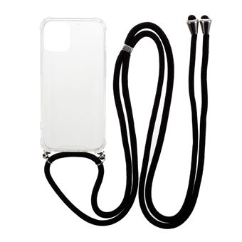 Capa Magunivers e TPU + Acrílico Anti-Queda Brilhante com Cordão Têxtil Preto para Apple Iphone 12 Pro Max - 1