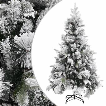 Árvore de Natal vidaXL com Flocos de Neve e Pinhas | 195 cm | PVC e PE - 1