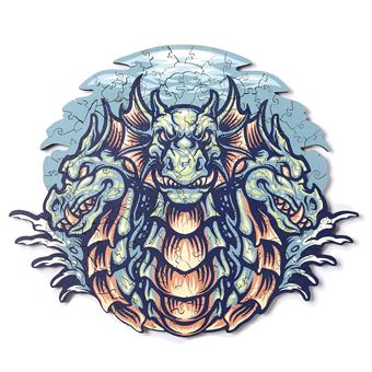 Puzzle 3D DAM | Madeira Policromada | Tamanho A4 | Dragão - 1