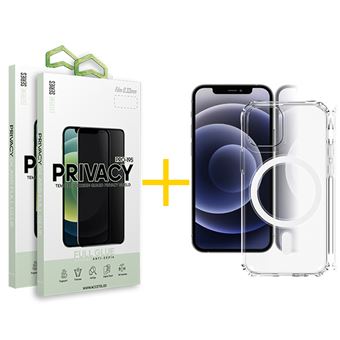 Conjunto skyhe 2 x Película de Vidro Anti-Spy + Capa para iPhone 13 Pro Max Compativel com Magsafe Magnetic - Transparente Clear - 1