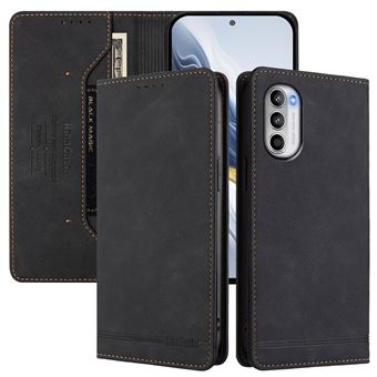Capa FOXDOCK Tipo Carteira Flip para Motorola Moto G52 4G/G82 5G com Bloqueio RFID | Fecho Magnético | Pele PU  | Preto - 1