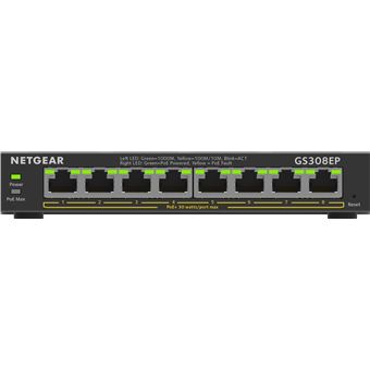 Switch de Rede NETGEAR 8-Port Gigabit Ethernet PoE+ Plus Switch (GS308EP) | Preto - 1