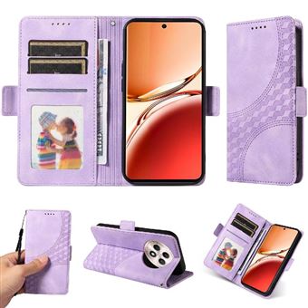 Capa FLOODKING para OPPO Reno 12F 5G | Design Acolchoado | Couro PU Premium | Roxo - 1