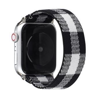 Bracelete de Nylon HSMY Elástico para Apple Watch Series 6/ SE/ 5/ 4 | 40 mm - Preto&Branco -Tamanho L - 1