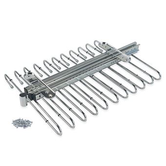 Porta-Calças Emuca Extraível para Roupeiro | 470 mm | 11 Varetas | Aço | Cromado - 1