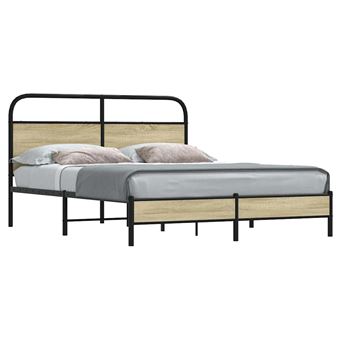 Estrutura de Cama sem Colchão vidaXL | derivados de madeira carvalho sonoma - 1