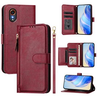 Capa FOXDOCK para Samsung Galaxy X Cover 7 5G | Pele PU com Fecho | Porta-Cartões | Alça de Mão | Vermelho - 1