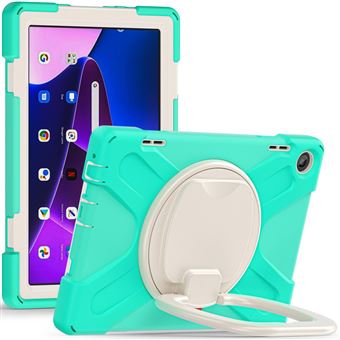 Capa de Silicone à prova de queda com pega e muleta rotativa Magunivers para Lenovo Tab M10 (Gen 3) TB-328FU/TB-328XU - menta verde - 1