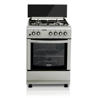 Fogão Haeger GC-SS6.009B | 60 cm | 4 Zonas | Cinzento, Aço inoxidável - 1