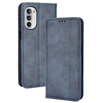 Capa FOXDOCK para Motorola MOTO G71S/G82 5G/G52 4G | Fecho Magnético | Estampado Vintage | Pele PU | Compartimentos para Cartões | Azul - 1