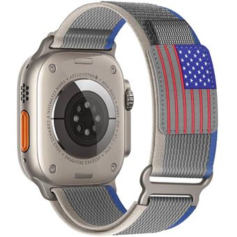 Bracelete tecido Trail adventurer Antiimpacto para Apple Watch Series 10 46mm | Cinzento e Azul - 1