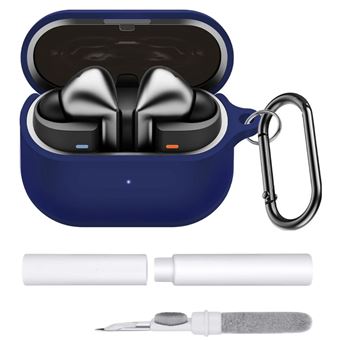 kit limpeza e Capa estojo silicone Antiimpacto para Samsung Galaxy Buds 3 pro | Azul - 1