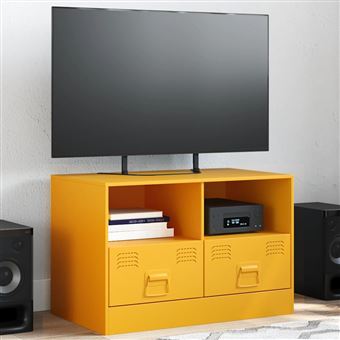 Móvel de TV vidaXL | 67x39x44 cm | aço amarelo mostarda - 1
