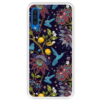 Capa Tpu Hapdey para Samsung Galaxy A50 2019 | Design Teste Padrão Floral com Pássaros 2 - Transparente