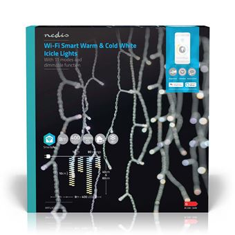 Luzes de Gelo Nedis | Wi-Fi | Quente/Frio | 80 Gotas | 400 LEDS | 8 m - 1