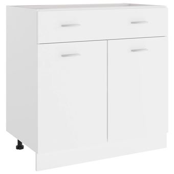 Armário Inferior com Gavetas vidaXL 80x46x81,5cm contraplacado branco - 1