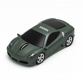 Rato Wireless em Forma de Carro SANDA SD-3727 | Verde - 1