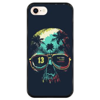 Capa Hapdey para iPhone 7 - 8 Design Caveira Say Yes to New Adventures em Silicone Flexível e TPU Preto