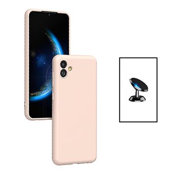 Kit Phonecare Suporte Magnético de Carro + Capa Silicone Líquido para Samsung Galaxy M04 - Rosa - 1