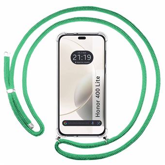Capa Tumundosmartphone Transparente para Honor 400 Lite 5G com fio verde-água - 1