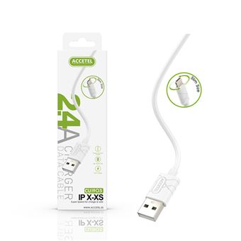 Cabo Lightning Accetel CU-1903 para Apple iPhone 15 Pro | 25cm | 2.4A -  Branco - 1