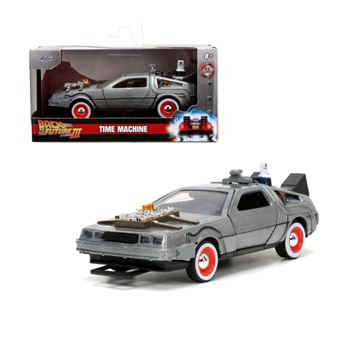 Back to the Future III Hollywood Rides Diecast Model 1/32 DeLorean Time Machine Free Rolling - 1