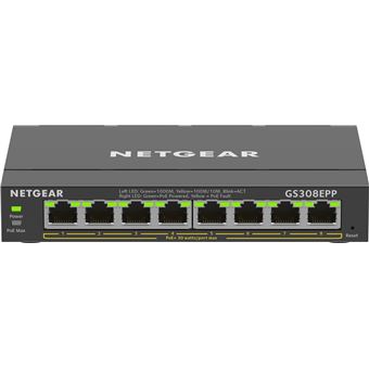 Switch de Rede NETGEAR 8-Port Gigabit Ethernet High-Power PoE+ Plus Switch (GS308EPP) | Preto - 1