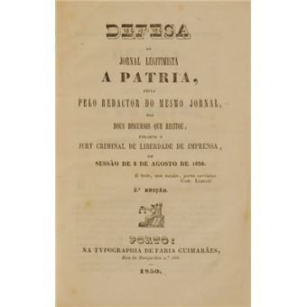 Defesa do jornal legitimista a patria, - 1