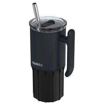 Garrafa Térmica Quokka Umi | 720 ml | com Canudo Integrado e Alça | Preto - 1