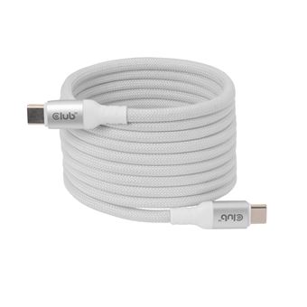 Cabo Usb CLUB3D CLUB 3D USB-C Magnetic-Coil Cable White | Branco - 1