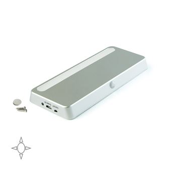 Sistema de Iluminação LED Rcarregável Emuca Kraz com Sensor de Movimento | 1W | Pintado Alumínio | Plástico - 1