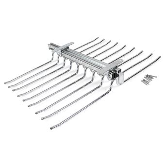 Porta Calças Emuca Duplo Removível Self para Guarda-Roupa | Capacidade 18 Calças | Aço | Cromado. - 1