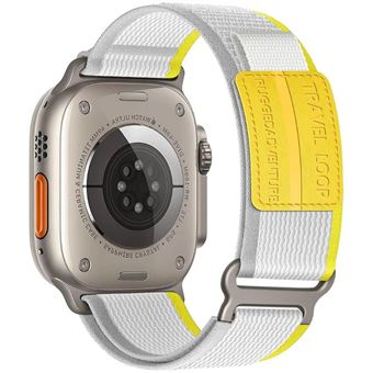 Bracelete tecido Trail adventurer Antiimpacto para Apple Watch Series 10 42mm | Amarelo e Bege - 1