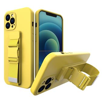 Capa Silicone Lanyard Airbag para Iphone 12 Amarelo - 1