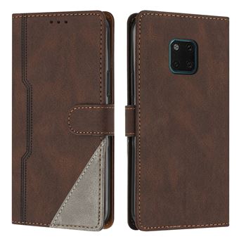 Capa FOXDOCK para Huawei Mate 20 Pro | Fecho Magnético | Pele TPU Macia | 3 Compartimentos para Cartões | Função de Suporte | Castanho - 1