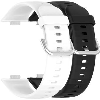 Pack 2x Bracelete em Silicone com Fecho de Metal Antiimpacto para Huawei Watch Fit 3 | Branco e Preto - 1