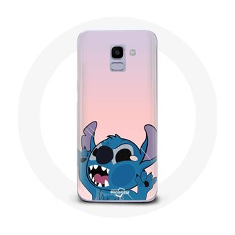 Capa Maniacase para Samsung Galaxy J6 2018 Stitch Nariz No Ar Fundo Rosa - 1