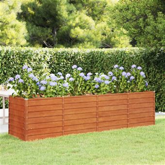 Canteiro de jardim vidaXL | 320x80x77 cm | aço corten cor enferrujado - 1