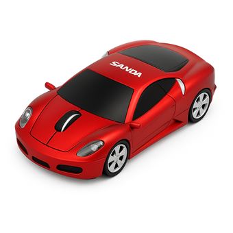 Rato Wireless em Forma de Carro SANDA SD-3727 | Vermelho - 1