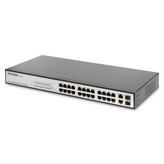 comutador de rede Digitus DN-95313-1 Gerido Fast Ethernet (10/100) Preto, Branco Apoio Power over Ethernet (PoE) Preto e Preto