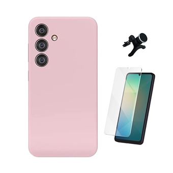 Kit Vidro Clearglass + Capa Silicone Líquido + Suporte Reforçado Phonecare para Samsung Galaxy A17 5G | Rosa - 1