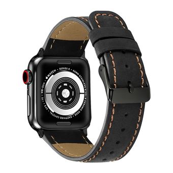 Pulseira de Couro de Substituição WISETONY para Apple Watch Series 4 40mm/Series 3/2/1 38mm Preto - 1